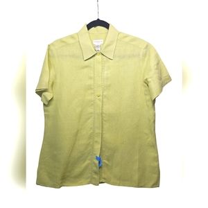 Liz Claiborne Lizsport 100% Linen Button Down Blouse